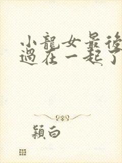 小龙女最后和杨过在一起了么封面