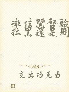 微信开启验证是拉黑还是删除