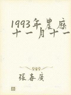 1993年农历十一月十一男命