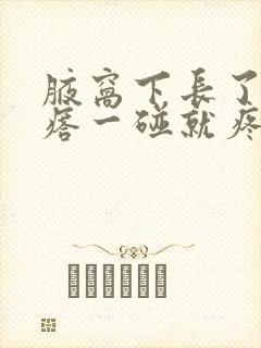 腋窝下长了个疙瘩一碰就疼