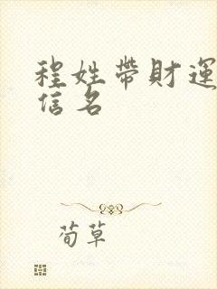 程姓带财运的微信名封面