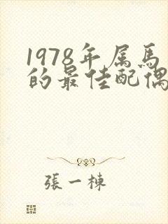 1978年属马的最佳配偶属相是哪个