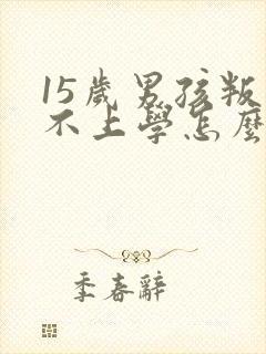 15岁男孩叛逆不上学怎么办