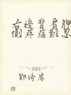 右边背肩胛骨内侧疼痛难忍