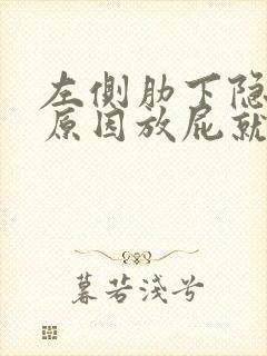 左侧肋下隐痛的原因放屁就舒服些