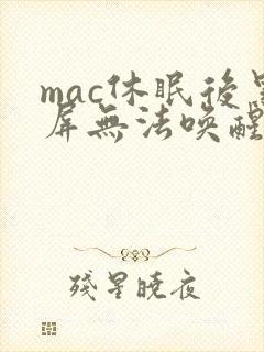 mac休眠后黑屏无法唤醒封面