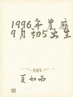 1996年农历9月初5出生的人命运封面