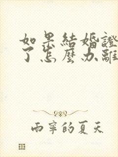 如果结婚证不见了怎么办离婚手续封面