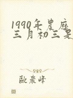 1990年农历三月初三是什么命