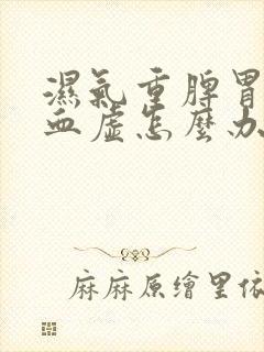 湿气重脾胃弱气血虚怎么办