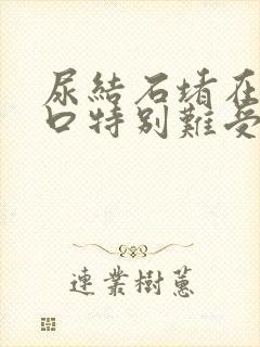 尿结石堵在尿道口特别难受怎么办