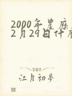 2000年农历2月29日什么命