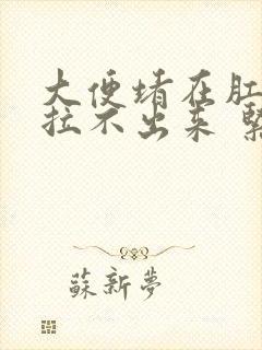 大便堵在肛门口拉不出来 紧急办法封面