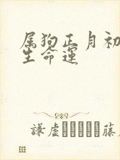 属狗正月初五出生命运