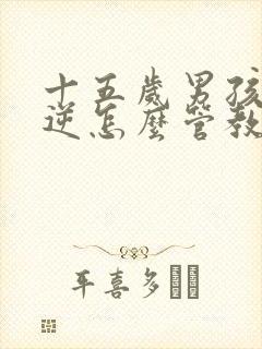 十五岁男孩子叛逆怎么管教更有效