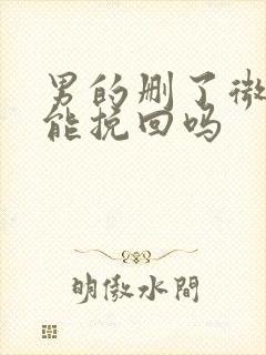 男的删了微信还能挽回吗