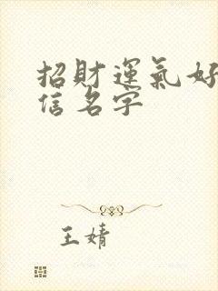 招财运气好的微信名字