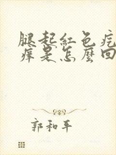 腿起红色疙瘩很痒是怎么回事封面