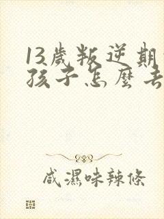 13岁叛逆期的孩子怎么去引导