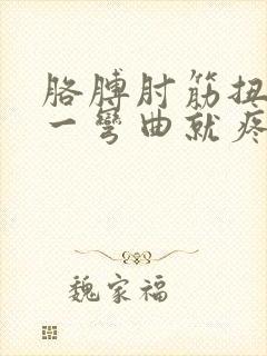 胳膊肘筋扭伤了一弯曲就疼封面