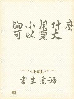 胸小用什么办法可以变大