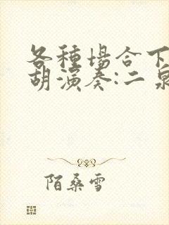 各种场合下的二胡演奏:二泉映月视频