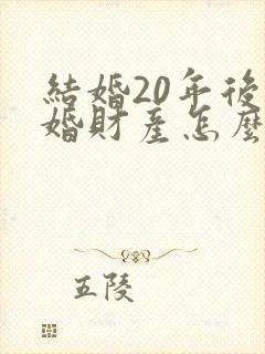 结婚20年后离婚财产怎么分