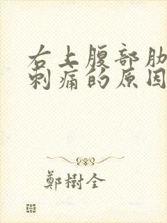 右上腹部肋骨下刺痛的原因有哪些