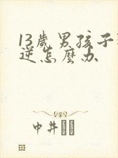 13岁男孩子叛逆怎么办