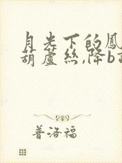 月光下的凤尾竹葫芦丝,降b调演奏封面