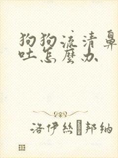 狗狗流清鼻涕呕吐怎么办封面