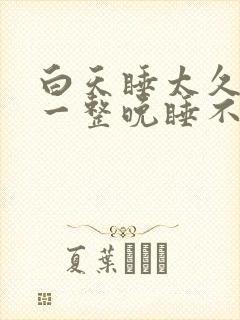 白天睡太久晚上一整晚睡不着