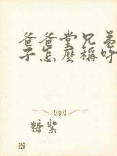 爸爸堂兄弟的儿子怎么称呼