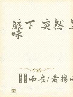 腋下 突然 异味