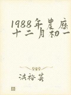 1988年农历十二月初一是什么命