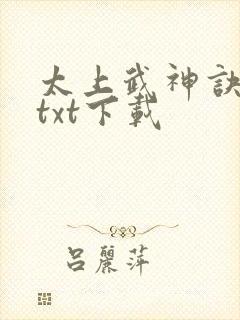 太上武神诀完本txt下载