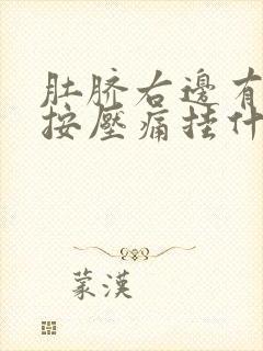 肚脐右边有硬块按压痛挂什么科