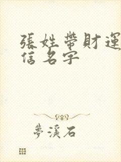 张姓带财运的微信名字