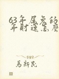 63年属兔的今年财运怎么样