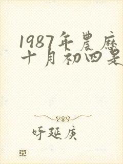 1987年农历十月初四是什么命