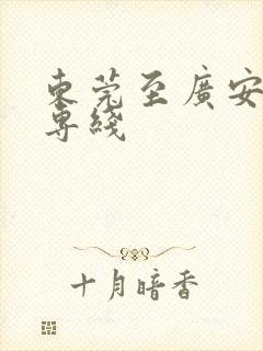 东莞至广安物流专线