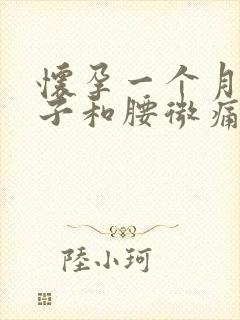 怀孕一个月多肚子和腰微痛正常吗封面