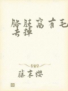 胳肢窝有毛怎么去掉