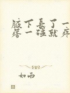 腋下长了一个疙瘩一碰就疼很硬