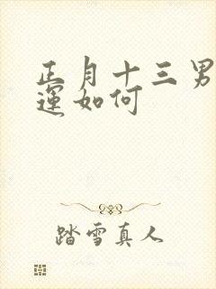 正月十三男孩命运如何