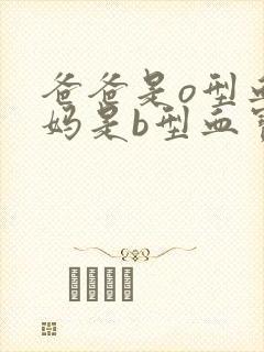 爸爸是o型血妈妈是b型血宝宝是什么血型