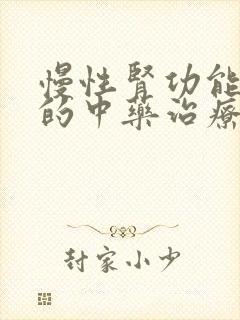 慢性肾功能不全的中药治疗方剂