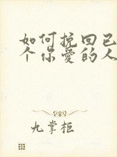 如何挽回已经一个你爱的人封面