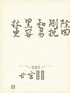 拉黑和删除哪个更容易挽回