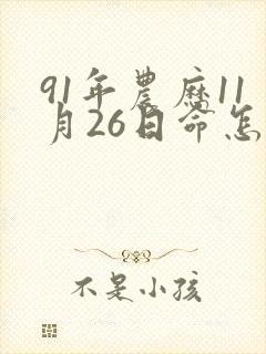 91年农历11月26日命怎样女